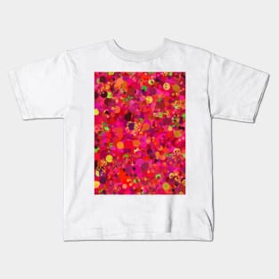 Colorful Pink Red and Gold Circles Abstract Art Pattern Kids T-Shirt